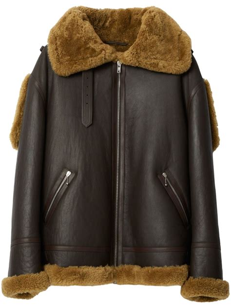 burberry avio|Burberry Genuine Shearling & Leather Aviator Jacket .